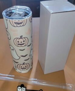 Customised Halloween Themed Tumbler with Lid
